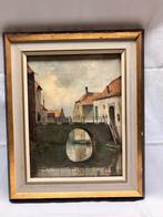 W.A. Knip olieverf – Hollands stadsgezicht met brug, Ophalen