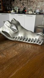 Aluminium krokodillen schedel van 42cm lang, Ophalen of Verzenden
