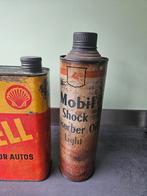 Vintage Mobiloil Olieblik / Oliefles, Verzamelen, Ophalen of Verzenden, Gebruikt, Overige