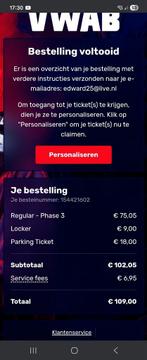 Parking ticket project one zondag 12 euro, Tickets en Kaartjes, Eén persoon
