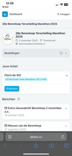 Startbewijs berenloop marathon terschelling, Ophalen of Verzenden, Nieuw, Overige typen, Overige merken