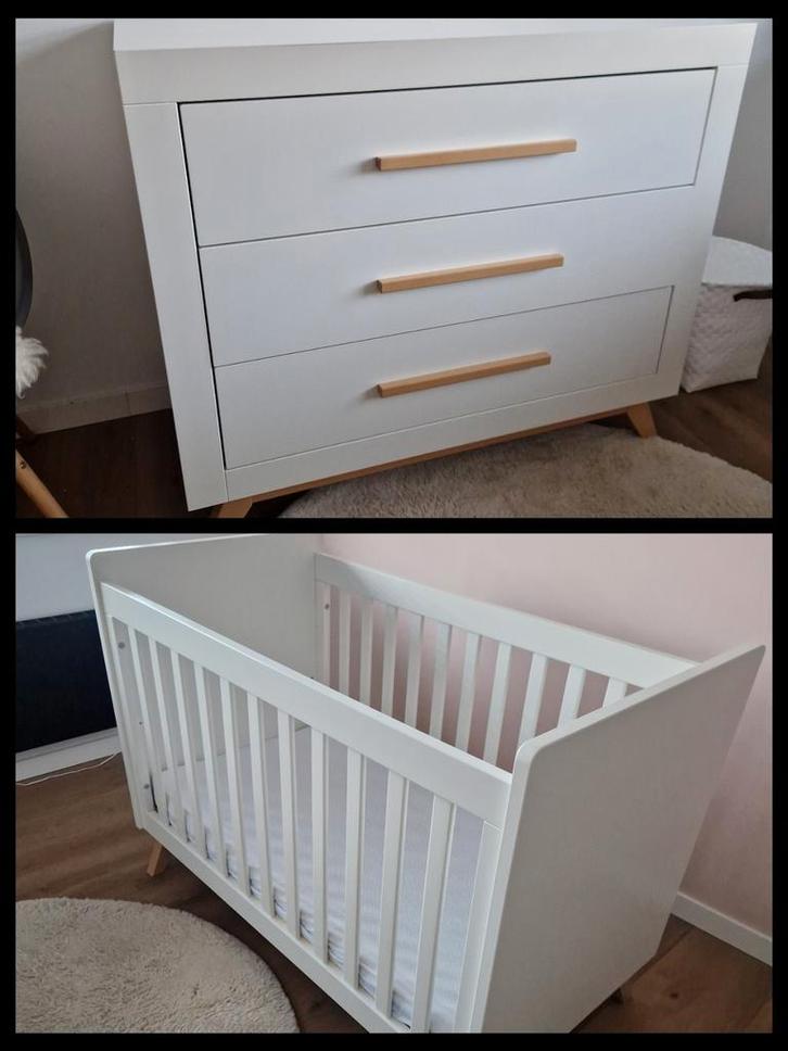 Ledikant en commode, Kinderen en Baby's, Kinderkamer | Complete kinderkamers, Zo goed als nieuw, Jongetje of Meisje, Ophalen