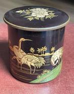 Blik De Gruyter 1935 kraanvogels bloemen, Ophalen of Verzenden, Gebruikt, Overige