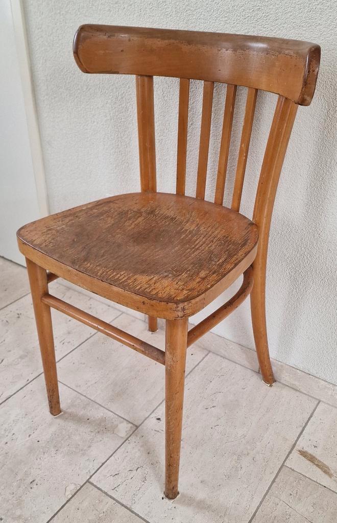Houten Bistro Stoel - Pimp hem op!, Huis en Inrichting, Stoelen, Gebruikt, Eén, Hout, Bruin, Ophalen