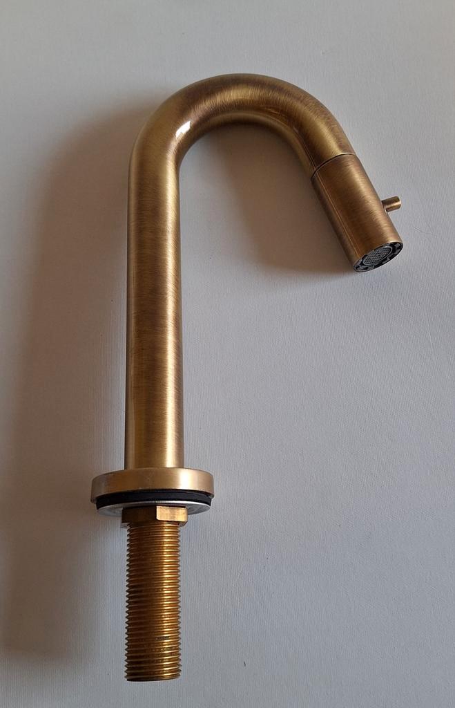 Fonteinkraan Saniclear Brass geborsteld goud, Doe-het-zelf en Verbouw, Sanitair, Nieuw, Kraan, Ophalen of Verzenden
