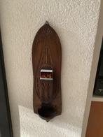 Anthieke Luciferhouder. ‘Stezona’ Fries Houten Kerfsnee., Antiek en Kunst, Ophalen of Verzenden