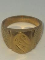 Vergulde zegelring maat 21 - Alternatief voor goud, Sieraden, Tassen en Uiterlijk, Ringen, Overige materialen, Gebruikt, 20 of groter