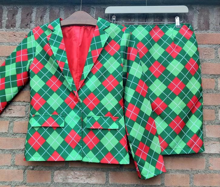 Rood - groen geruit Kerst mantelpakje Partymix XS/S 34/36, Kleding | Dames, Carnavalskleding en Feestkleding, Gedragen, Kleding