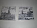 2 tegeltjes oude steden nrs. 163 Mons  + 134 Biotex Mosa, Antiek en Kunst, Ophalen of Verzenden