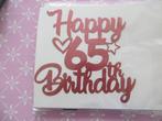 taart versiering/happy birthday/65e verjaardag/taart/cupcake, Ophalen of Verzenden, Nieuw, Taarten, Versiering