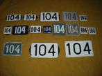 oud emaille huisnummer 104 ook 105 106 107 108 109 110 111 7, Ophalen of Verzenden