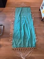 Mintgroene hangmat Ibiza stijl met houten spreidstok, Binnen, Opvouwbaar, Ophalen of Verzenden, Zo goed als nieuw