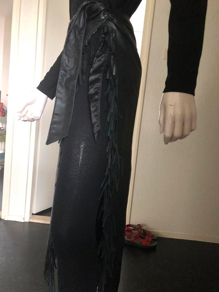 Nappa leren omslagrok van Francois. Zwart, mt.L, Kleding | Dames, Rokken, Zo goed als nieuw, Zwart, Boven de knie, Ophalen of Verzenden