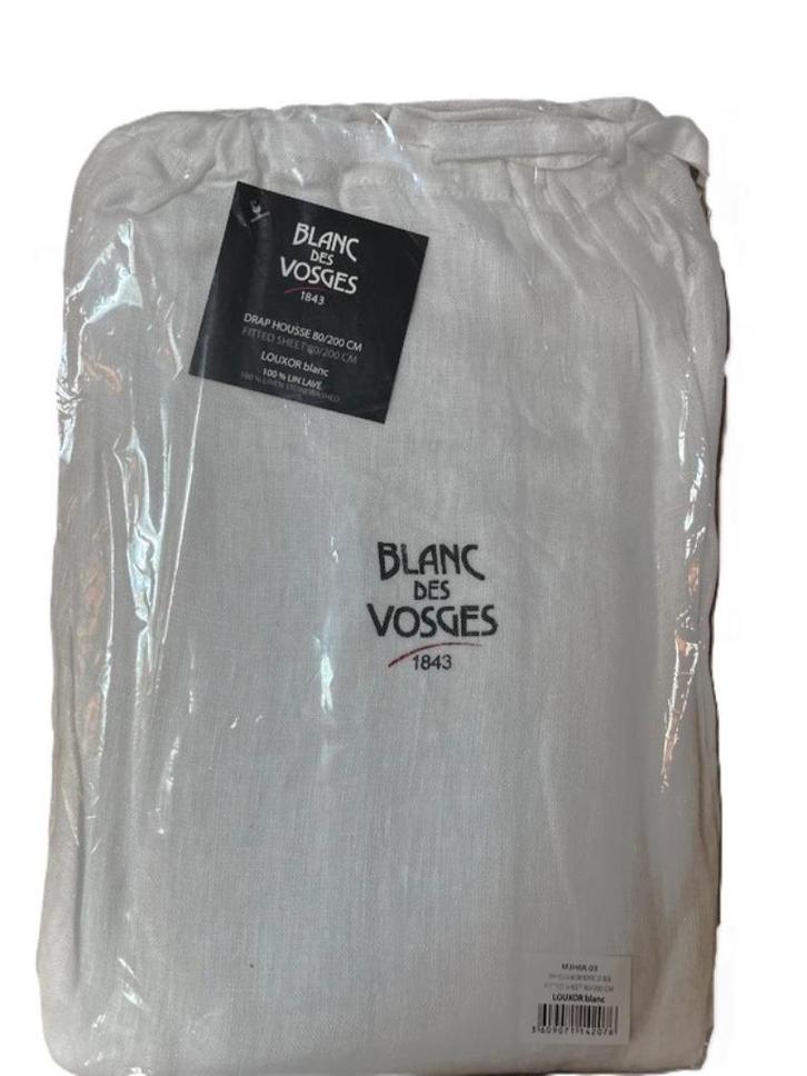 100% linnen hoeslaken 80x200/220x30 Wit, Huis en Inrichting, Slaapkamer | Beddengoed, Nieuw, Hoeslaken of Sloop, Eenpersoons, Wit