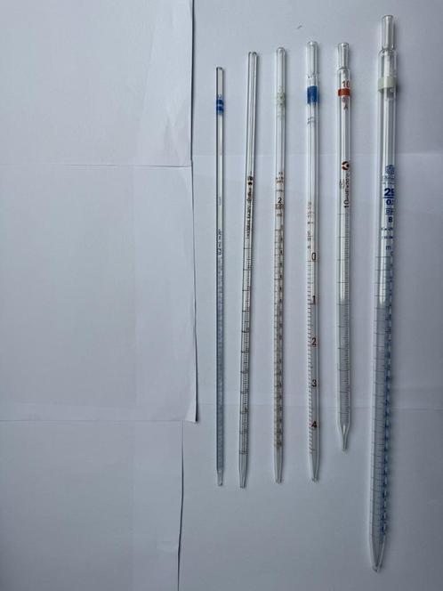 Meetpipettenset(6x) gegradueerd(laboratorium), Verzamelen, Glas en Borrelglaasjes, Nieuw, Overige typen, Ophalen of Verzenden