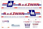 Vrachtauto decal 1:50 R v d Zwan Poeldijk, Hobby en Vrije tijd, Modelauto's | 1:50, Verzenden, Nieuw, Bus of Vrachtwagen, Overige merken