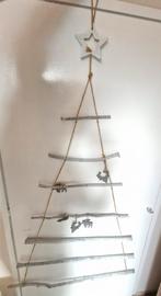Houten hangende kerstboom voor aan de deur of muur, Diversen, Ophalen, Zo goed als nieuw