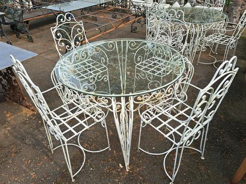 Echte oude Franse smeedijzeren tuin set klein beetje laswerk, Antiek en Kunst, Curiosa en Brocante, Ophalen