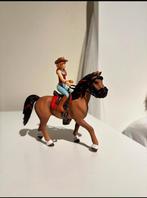 Schleich Hannah en Cayenne speelset, Ophalen of Verzenden, Zo goed als nieuw, Paard, Beeldje of Figuurtje