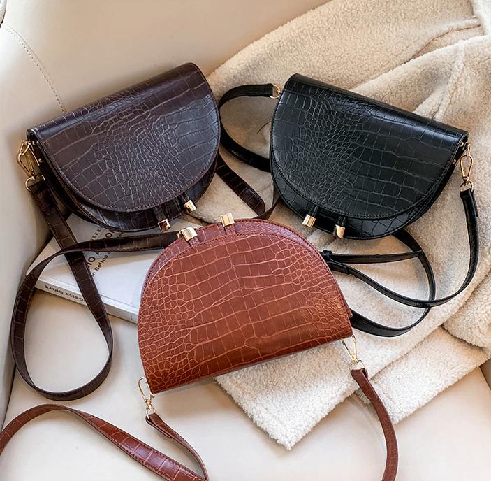 Dames krokodil kunst leren schoudertas bruine zwarte handtas, Sieraden, Tassen en Uiterlijk, Tassen | Damestassen, Verzenden, Nieuw