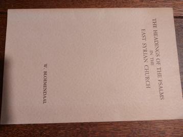 Bloemendaal:The Headings of the Psalms in the East Syrian Ch beschikbaar voor biedingen