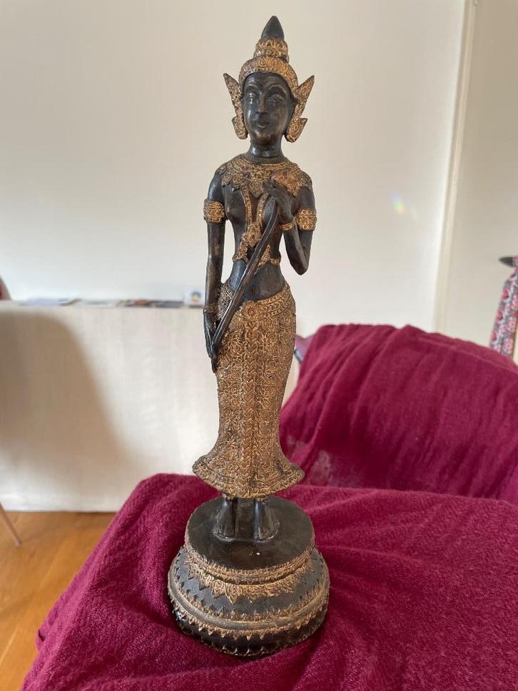 Bronzen beeldje vrouw (nimf) uit Thailand, Antiek en Kunst, Kunst | Niet-Westerse kunst, Ophalen of Verzenden