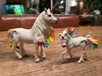 Schleich Bayala regenboog eenhoorn met jong, Verzamelen, Ophalen of Verzenden, Zo goed als nieuw, Beeldje of Figuurtje