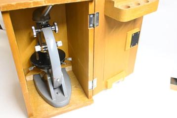 vintage school microscoop in kist euromex malmberg fysica beschikbaar voor biedingen