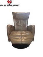 Sta op Stoel Prominent Sorisso Licht Taupe Met Tiptoetsen, Huis en Inrichting, Fauteuils, Minder dan 75 cm, Leer, Ophalen of Verzenden