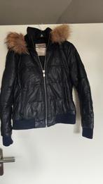 McGregor Blauw Leren M Bomberjack Bontkraag, Maat 38/40 (M), McGregor, Blauw, Nieuw