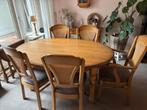 Prachtige massief eiken eethoek met zes stoelen, Huis en Inrichting, Ophalen, 6 tot 8 stoelen