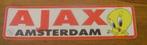 Sticker Ajax Amsterdam(Tweety Looney Tunes), Ophalen of Verzenden, Nieuw, Sport