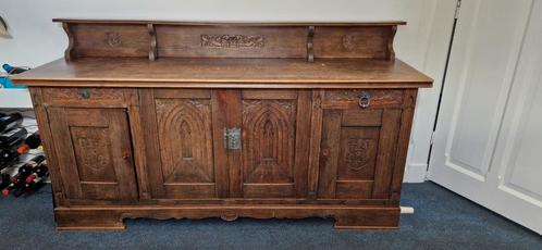 Eikenhouten dressoir, Huis en Inrichting, Kasten | Dressoirs, Gebruikt, 200 cm of meer, 25 tot 50 cm, Met lade(s), Met deur(en)