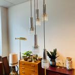Vintage Cascade Hanglamp Chroom, jaren 70, Ophalen, Gebruikt, Glas, 75 cm of meer