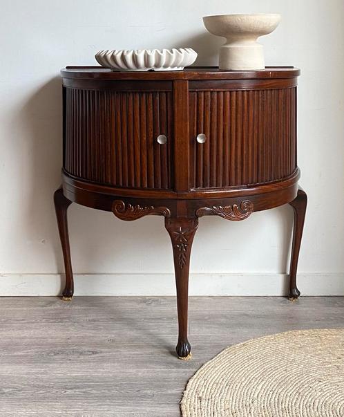 Vintage XL Halve maan/halfrond kastje mahonie UNIEK, Huis en Inrichting, Kasten | Overige, Gebruikt, Ophalen