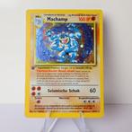 Pokémon kaart Machamp Base Set 1st Edition Holo 8/102 Dutch, Ophalen of Verzenden, Gebruikt, Losse kaart, Foil