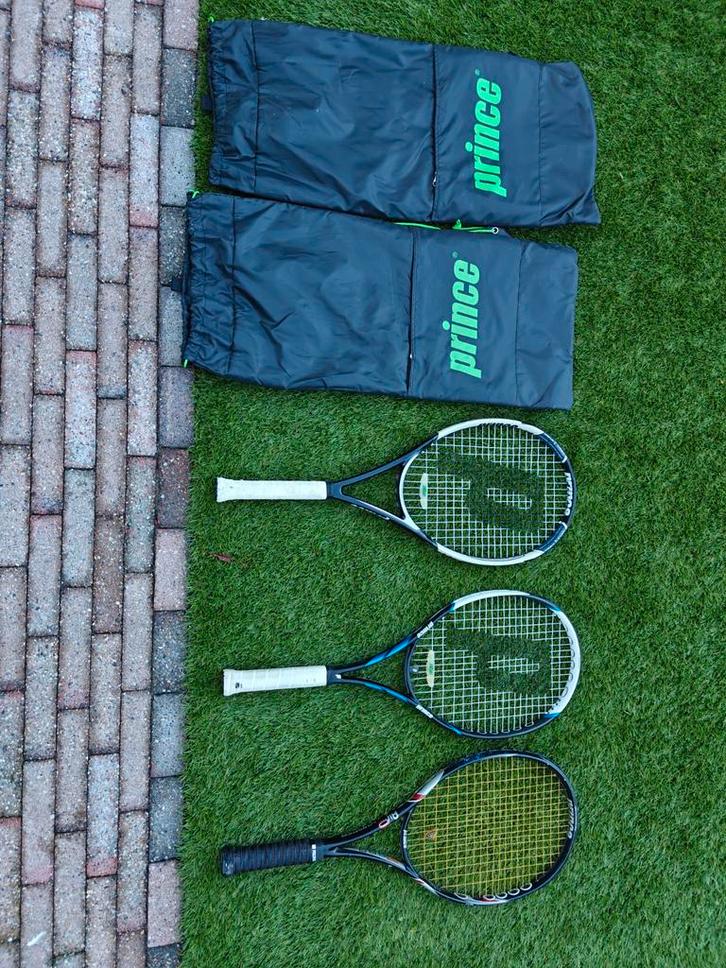 3 Prince Tennis Rackets - Goed Onderhouden, Sport en Fitness, Tennis, Gebruikt, Racket, Prince, Ophalen of Verzenden