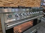 Luxe Fornuis Boretti 120cm rvs 7 pits Frytop 2 ovens, Witgoed en Apparatuur, Fornuizen, 60 cm of meer, Ophalen of Verzenden, Zo goed als nieuw
