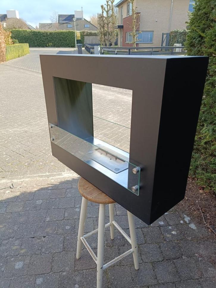 Sfeer Openhaard, doorkijkhaard, tunnelhaard bio-ethanol, Huis en Inrichting, Haarden, Gebruikt, Gelhaard, Ophalen