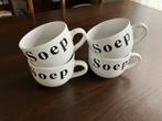 Set van 4 Soepkommen, Huis en Inrichting, Keuken | Servies, Ophalen, Keramiek, Zo goed als nieuw, Effen