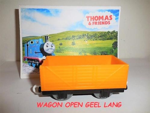 Trackmaster Thomas de Trein, Wagon Open Geel Lang, Kinderen en Baby's, Speelgoed | Thomas de Trein, Gebruikt, Ophalen of Verzenden