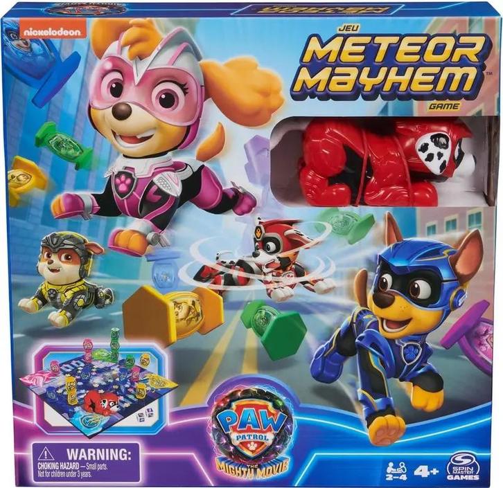 PAW Patrol The Mighty Movie – Meteor Mayhem-bordspel, Hobby en Vrije tijd, Gezelschapsspellen | Bordspellen, Nieuw, Verzenden