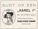 Reclame Ned. Indie 1939 Karel I Rijwiel Fiets - Soerabaja, Verzamelen, Merken en Reclamevoorwerpen, Ophalen of Verzenden, Gebruikt