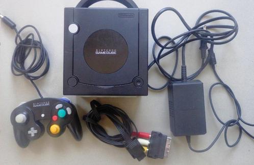 Gamecube Zwart + originele controller + kabels, Spelcomputers en Games, Games | Nintendo GameCube, Gebruikt, Ophalen of Verzenden