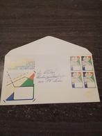 Blokjes van 4 op fdc 1980, Olympische spelen., Postzegels en Munten, Postzegels | Eerstedagenveloppen, Ophalen, Beschreven, Nederland