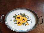 Kurz edeltin dienblad tin en porselein Schoonhoven keramiek., Antiek en Kunst, Ophalen of Verzenden