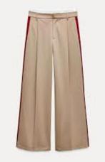 Kaki wijde broek met bies, boxer band L Zara baggy trouwsers, Maat 42/44 (L), Ophalen of Verzenden, Zo goed als nieuw, Lang