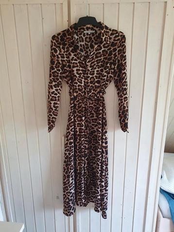 Lamge panter luipaard print overhemd blouse jurk maat 36 s beschikbaar voor biedingen