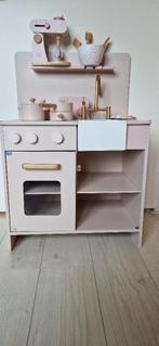 Roze houten speelkeuken, Kinderen en Baby's, Speelgoed | Speelkeukens, Ophalen, Zo goed als nieuw, Hout, Speelkeuken