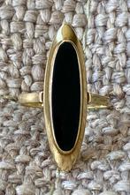 14 karaat grote goud ring onyx steen vintage 3,7 gram, Sieraden, Tassen en Uiterlijk, Ringen, Goud, Goud, Met edelsteen, 17 tot 18